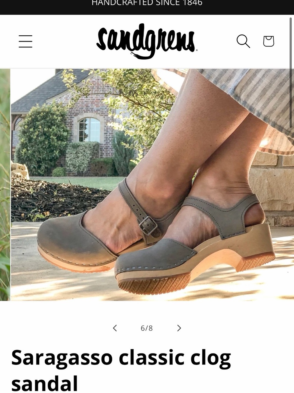 Sandgrens Saragasso Classic Clog Sandal in Stone
